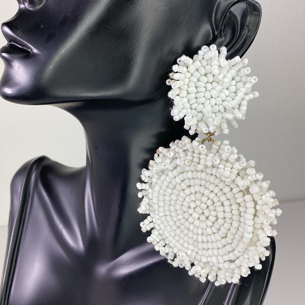 Baublebar Rianne White Beaded Earrings – 3.5" Length